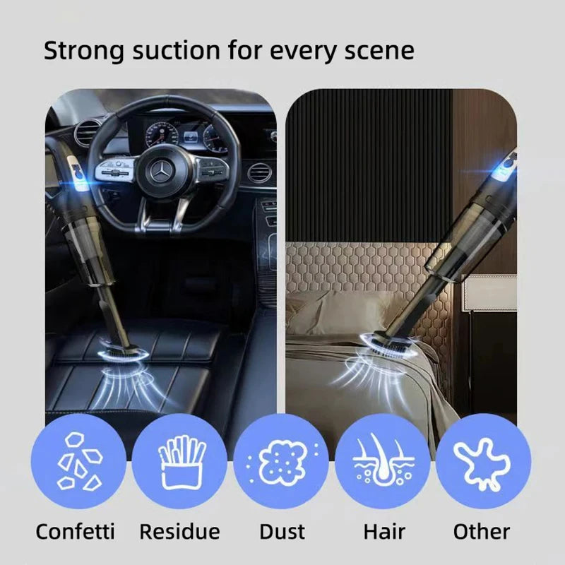 Wireless Vacuum Cleaner Car Mounted Multifunctional Handheld Vacuum Cleaner Strong Suction Rechargeable Car Home Dual-Use